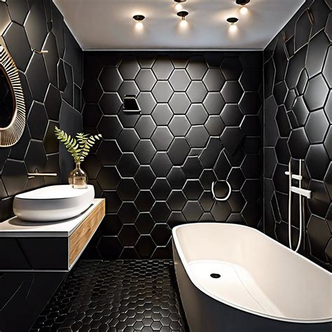 Black Hexagon Bathroom Ideas