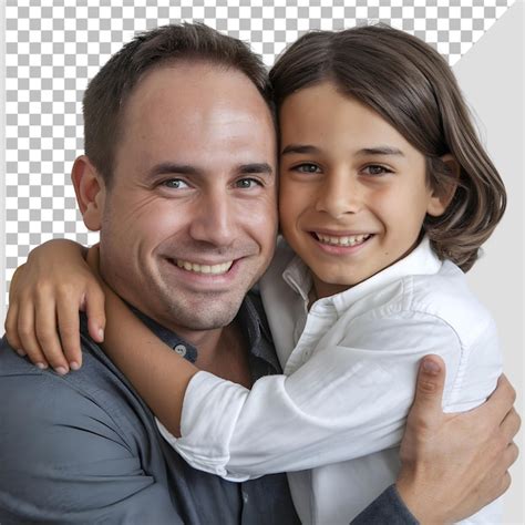 Father and son hugging on a transparent background | Premium AI ...