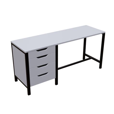 Gayle Study Table with Drawers in White Colour by Riyan Luxiwood