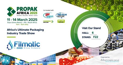 Propak Africa: 11-14 March 2025 (Hall 6 Stand F22), Johannesburg Expo ...