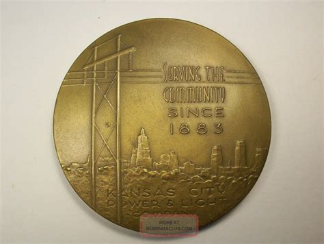 Bronze Art Deco Medallion/paperweight Kansas City Power & Light Co. 1958