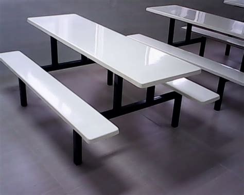 B022天蓝色六人活动方桌玻璃钢餐桌椅 - 方圳玻璃钢