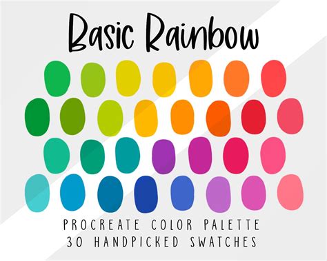 Rainbow procreate color palette procreate color palette hex codes color ...