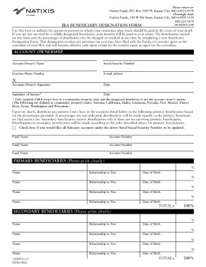 Fillable Online IRA BENEFICIARY DESIGNATION FORM Fax Email Print ...