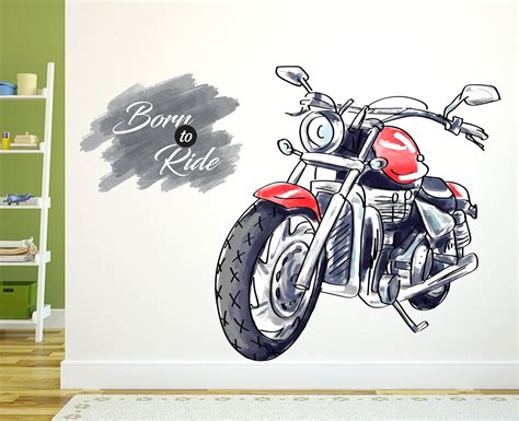 wallmonks Born to Ride - Bike Wall Sticker for Home and Office : Amazon ...