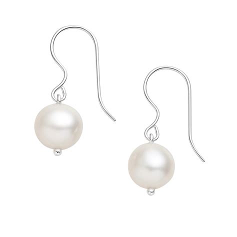 Silver Single Pearl Earrings 92.5 Sterling Silver | House of Aadyaa