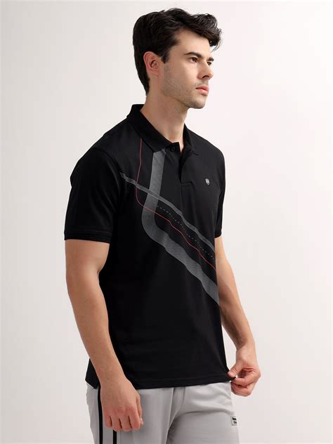 Men’s Black Half Sleeve T-Shirt | Stylish Polo Neck Casual T-Shirt ...