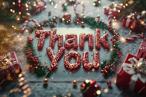 Christmas thank you message with ornaments and fairy lights | Premium ...