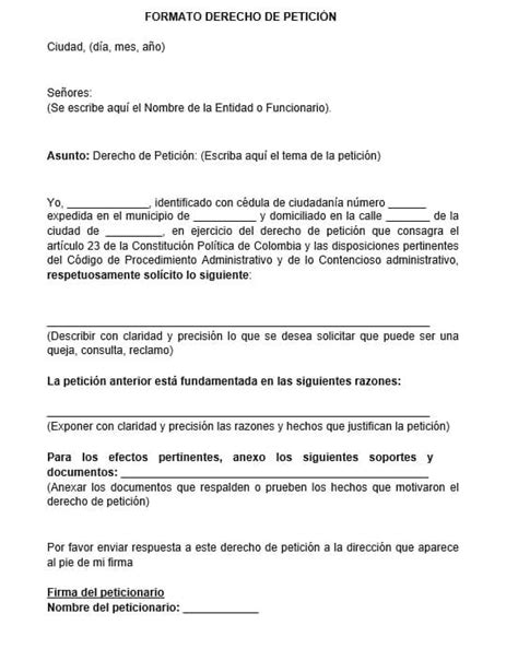 100 Formatos y Modelos de derecho de petición en Word -【 Derecho de ...