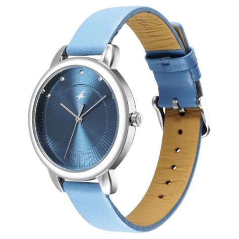 Buy Online Fastrack Stunners Quartz Analog Blue Dial Leather Strap ...