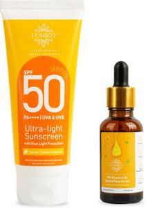 Fumiko Sunscreen - SPF 50 PA++++ Combo of 10% Vitamin C Face Serum (30 ...