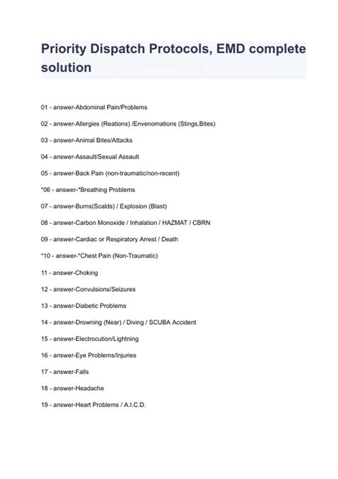 Priority Dispatch Protocols, EMD complete solution - Priority Dispatch ...