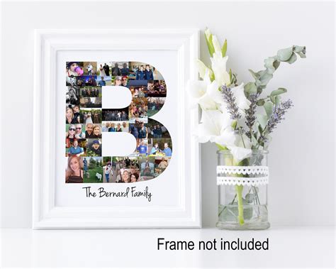 Letter B Photo Collage - Personalized Monogram Picture Collage - Birthday Wedding Gift - Etsy