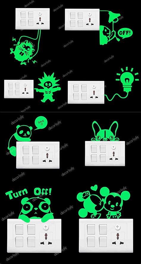 Buy DECOR KAFE Vinyl Night Glow Combo Switch Stickers (23 x 33 cm ...