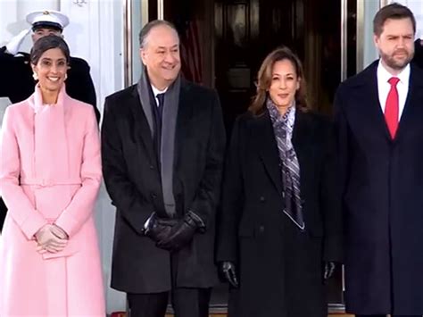 Vice President-elect JD Vance, his wife received by Kamala Harris at ...