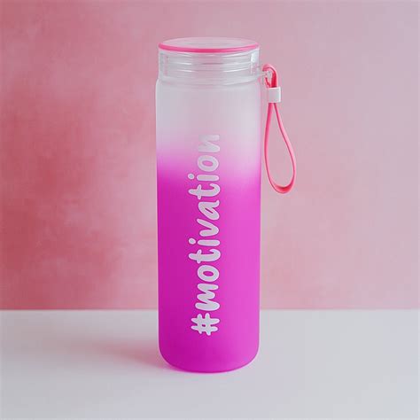 Motivational Glass Water Bottle Colorful portable Water Glass Bottl ...