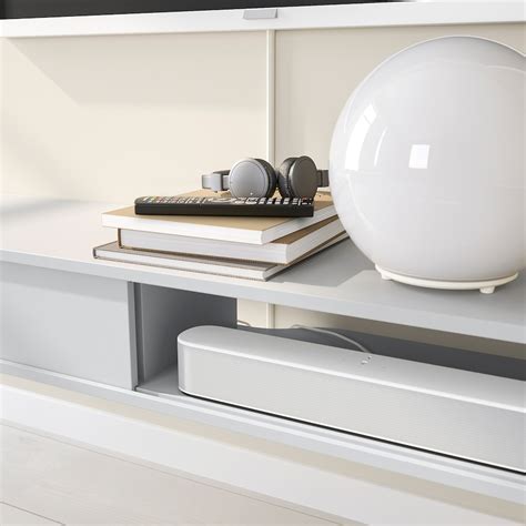 SPIKSMED media shelf, light grey, 117x32 cm (461/8x125/8") - IKEA