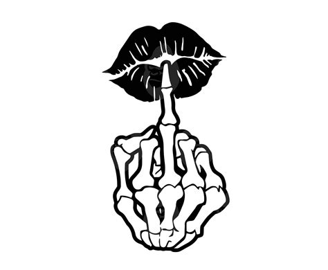 Lips Middle Finger Svg, Skeleton Middle Finger Png, Middle Finger ...