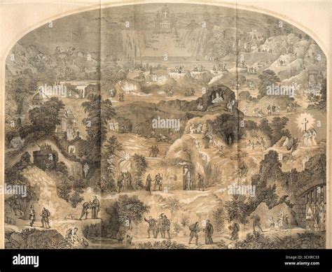 Bunyan's dream. 1863 illustration from the The Pilgrim's Progress by ...