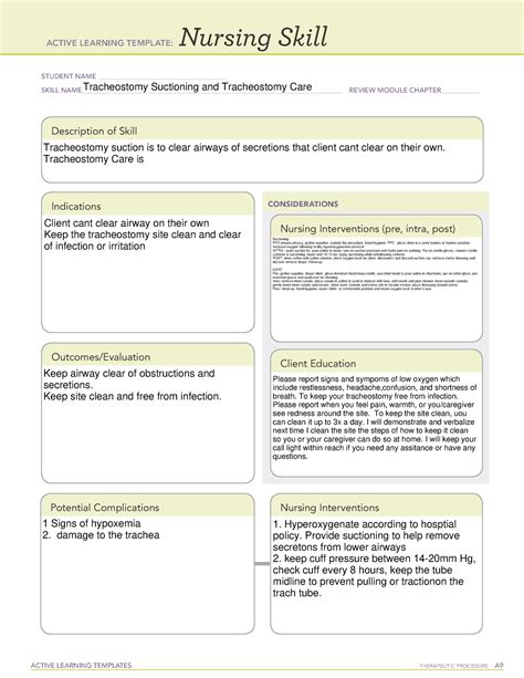 Tracheostomy Care Nursing Skill Template, Ad browse & discover thousands of medical book titles ...