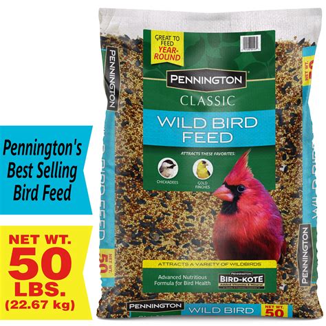 Pennington Classic Blend Wild Bird Feed and Seed Mix, 50 lb. Bag, Dry ...