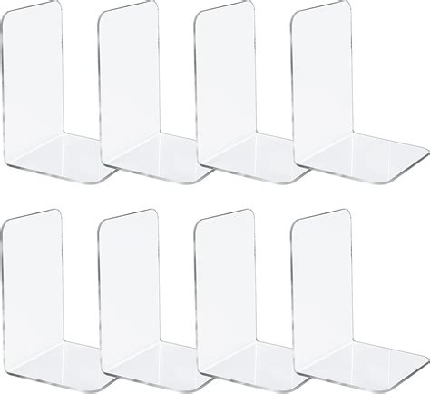 Jekkis 8pcs Clear Bookends Acrylic Book Ends for India | Ubuy