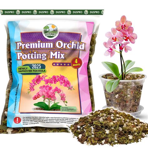 [Upgraded] DUSPRO Orchid Potting JKF25 Mix for Repotting Moss, Pine ...