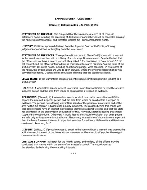 sample student case brief
