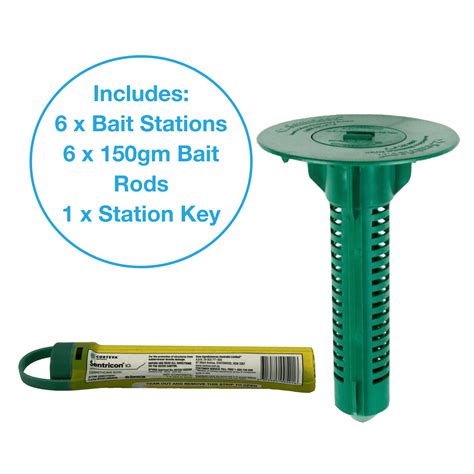Sentricon Always Active Bait Station with Bait Rod - 6 Pack with Key - UDOO