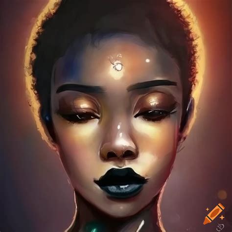 Portrait of Aunna Harris showcasing her captivating eyes and beauty on Craiyon