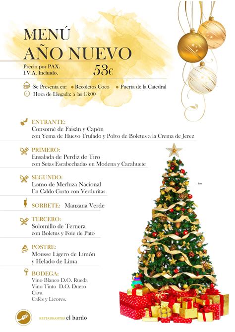 Menús navidades - Hotel Bardo Recoletos