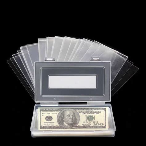 XYZsundy 100 Pieces Clear Paper Money Holders for Cash Collectors with ...