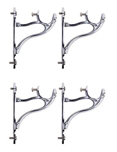 Buy CasaGold Curtain Heavy Rail Rod Support in Stainless Steel -Silver ...