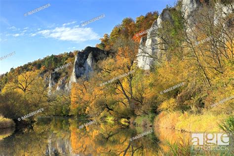 Danube, limestone rock, Upper Danube nature park Park, Baden ...