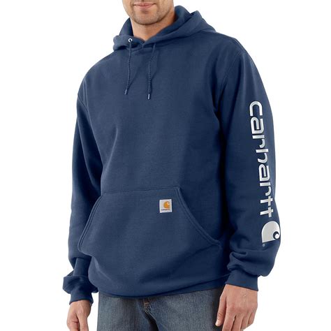 Carhartt Men's Midweight Signature Sleeve Logo Hooded Sweatshirt | Academy