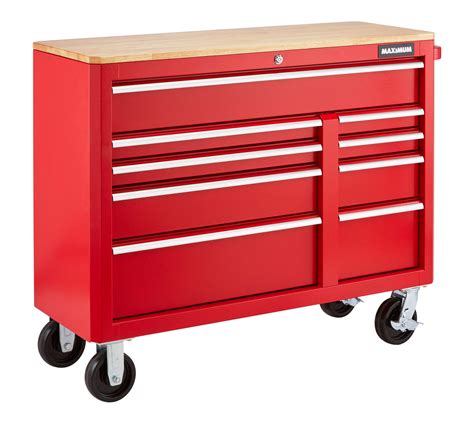 MAXIMUM Tool Storage Cabinet, Built-In Power Bar with USB, 9-Drawer, 47-in, Red | Canadian Tire
