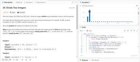 Divide Two Integers without Using Multiplication Division and Mod Operator 的图像结果