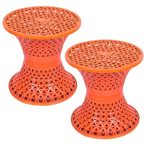 Kuber Industries Seating Stool | Plastic Mesh Damroo Stool | Both Sided ...