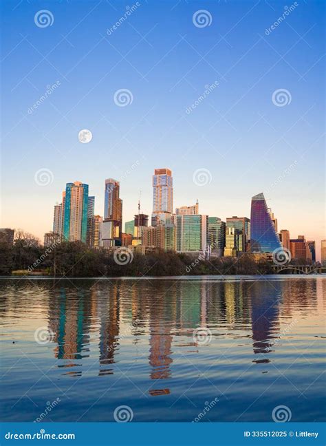 Austin Texas Skyline Buildings Seen at Sunset Stock Image - Image of ...