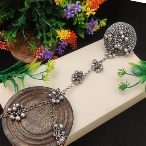 "Kathakali" Silver Look Alike Bracelet – The Beta Girl Jewellery