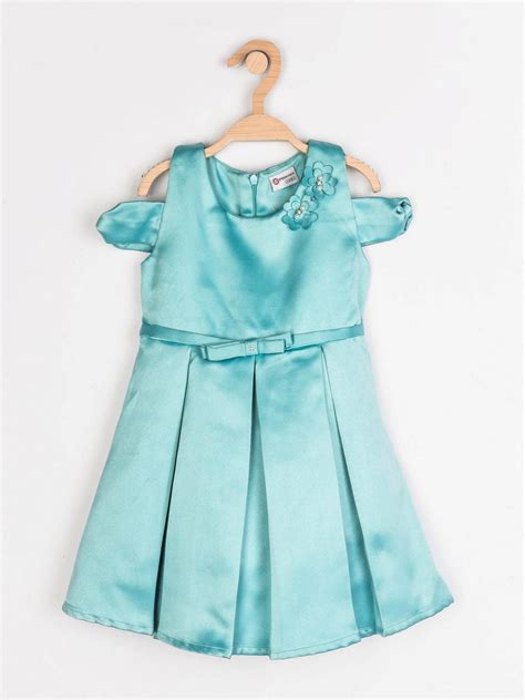 Peppermint Sea Green Satin Finish Cold Shoulder Dress