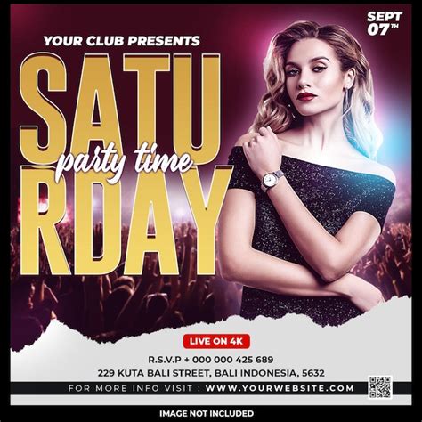 Saturday Night Party Social Media Instagram-Vorlage | Kostenlose PSD-Datei
