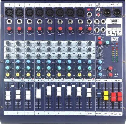 MX Live Audio Mixer 10 Channel Professional Mixer with USB & Bluetooth ...
