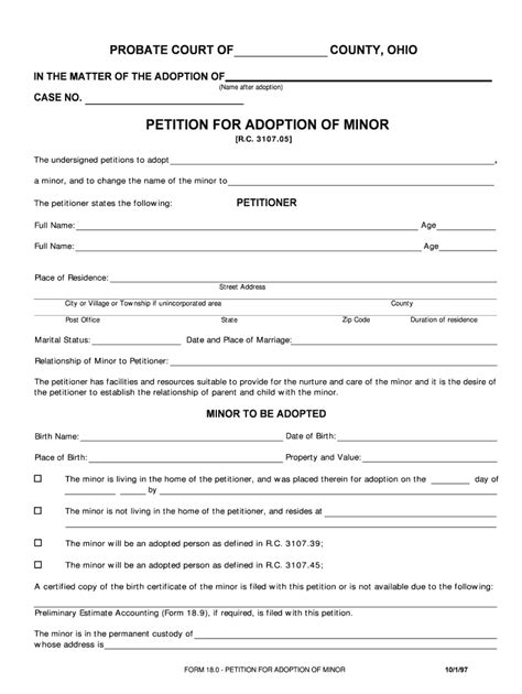 Fillable Online Petition for Adoption of Minor Fax Email Print - pdfFiller