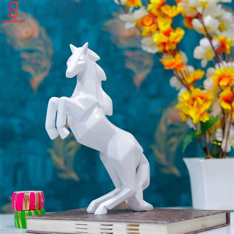 Buy Shubh Sanket Vastu Ceramic Horse Pair Big Size 17 * 19 cm- (White ...