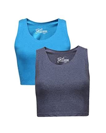 Campus Sutra Women Crop Top Combo of 2(SS16MEL_Crop_W_2PLN_BULBU_XL ...