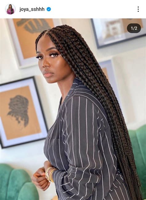 Loose box braids style soft box braids style medium knotless braids in ...