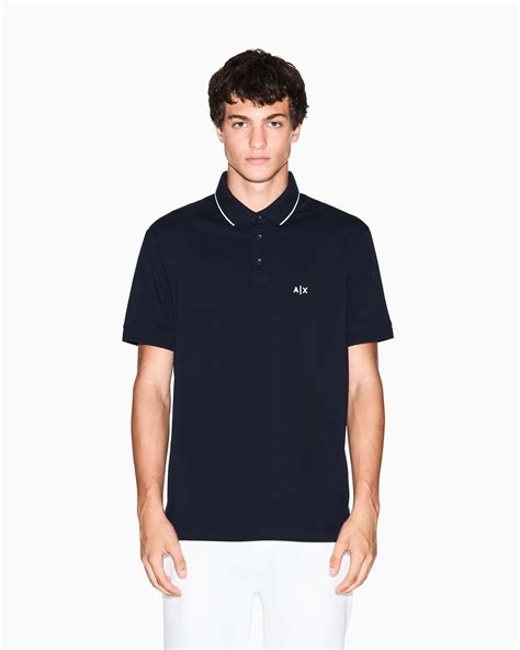 Slim fit polo shirt with logo and piping | Armani Exchange