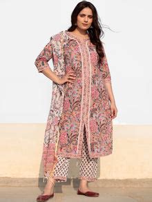Zohra Anjum - Set of Straight Kurta Pants & Dupatta - KS78E2515D ...