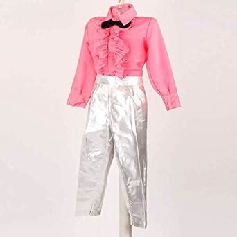 ITSMYCOSTUME Western Dance Boy Silver & Pink Pant Frill Shirt Kids ...